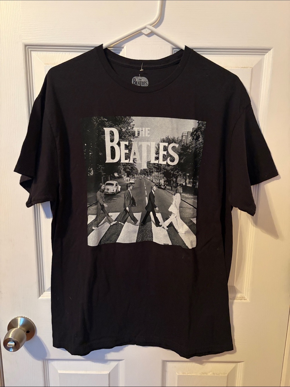 The Beatles Black Short-Sleeve Tee with Abbey Road Photo Print